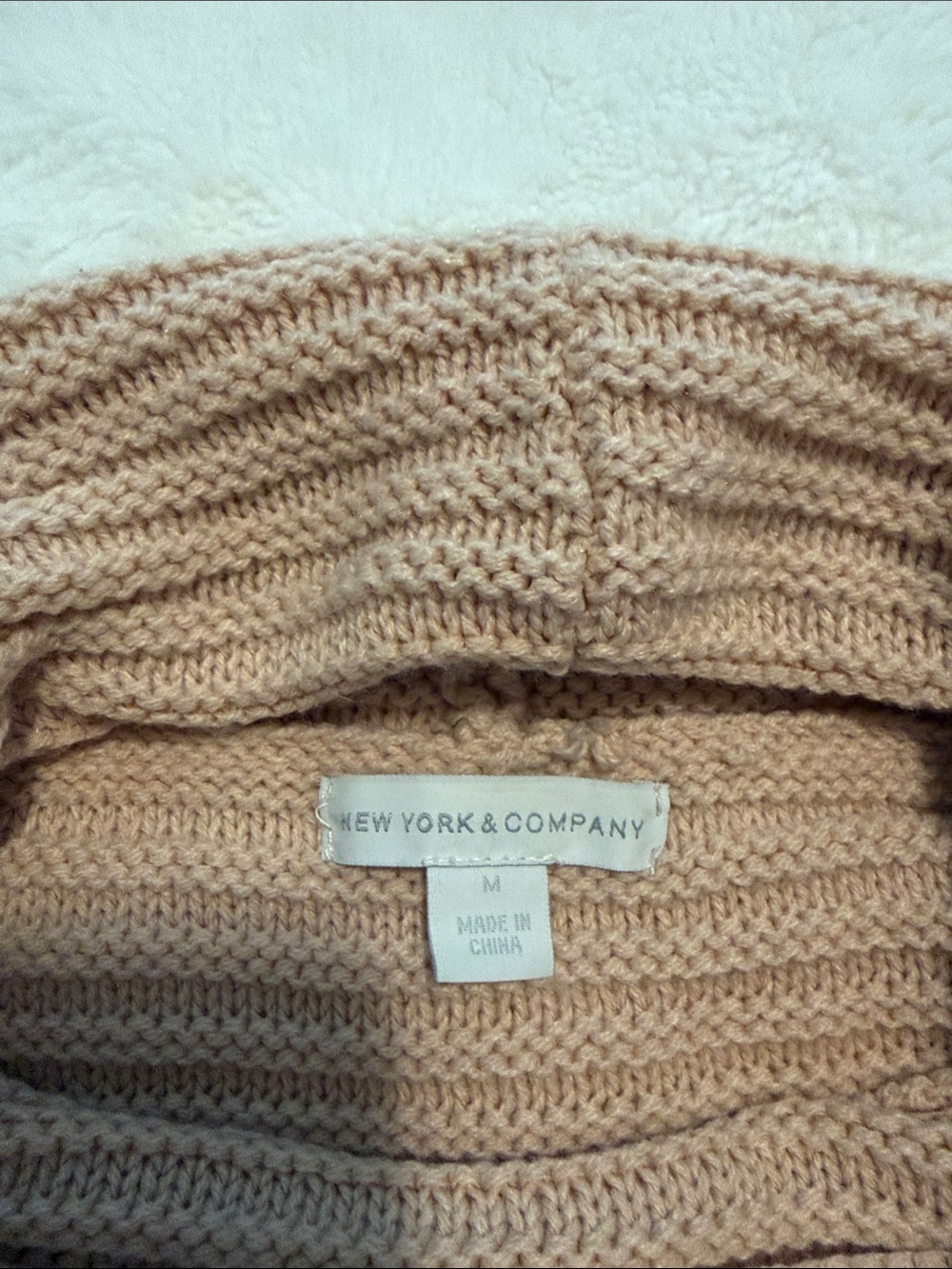 New York & Company Dusty Rose Cable Knit Cowl Neck Sweater – Medium - Picture 2 of 2